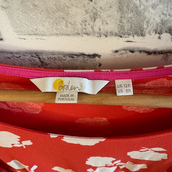 Women’s Boden Miriam Orange and white jersey mini dress with bell sleeves 8R - Picture 4 of 4